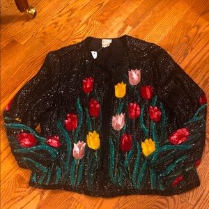 Judith Ann beaded sequin blazer vintage size small